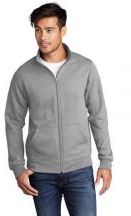 Port & Company Adult Unisex Core 7.8-ounce, 50/50 Cotton Poly Fleece Cadet Full-Zip Hooded Sweatshirt